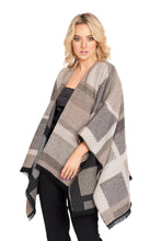 Shawl with Large Box Check Design