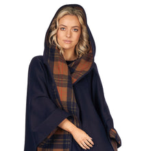 Cape in Double-Face Cloth with Convertible Hood