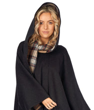 Knee Length Cape in Double-Face Cloth with Convertible Hood